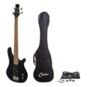Casino CTB-24S-BLK '24 Series' Short Scale Tune-Style Electric Bass Guitar Set