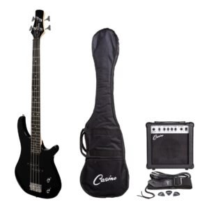 Casino CTB-24S-BLK '24 Series' Tune-Style Electric Bass Guitar and 15 Watt Amplifier Pack