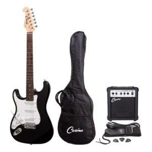 Casino CST-22L-BLK ST-Style Left Handed Electric Guitar and 10 Watt Amplifier Pack