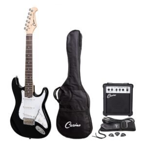 Casino CST-20-BLK ST-Style Short Scale Electric Guitar and 10 Watt Amplifier Pack