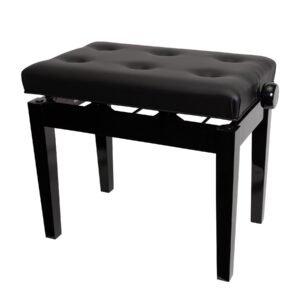Crown CPB-11-BLK Deluxe Tufted Height Adjustable Piano Stool