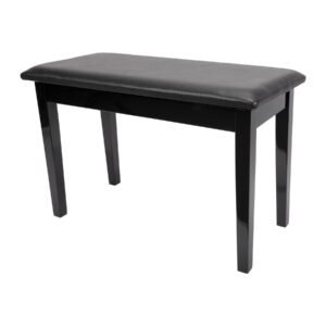 Crown CPS-1C-BLK Standard Duet Piano Stool with Storage Compartment