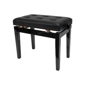 Crown CPS-4A-BLK Standard Tufted Height Adjustable Piano Stool